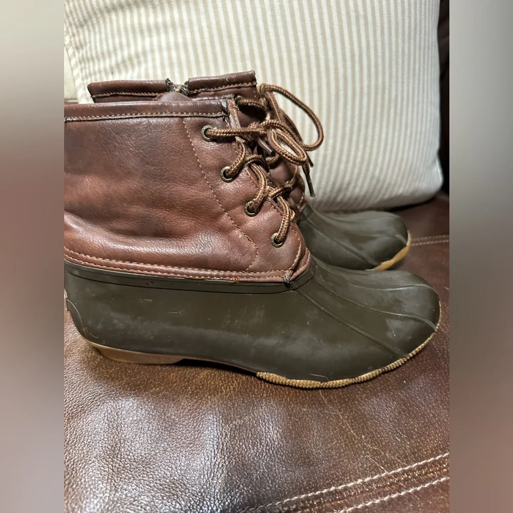 { Sperry } Saltwater‎ Duck Boots Kids Girls size 6 Brown